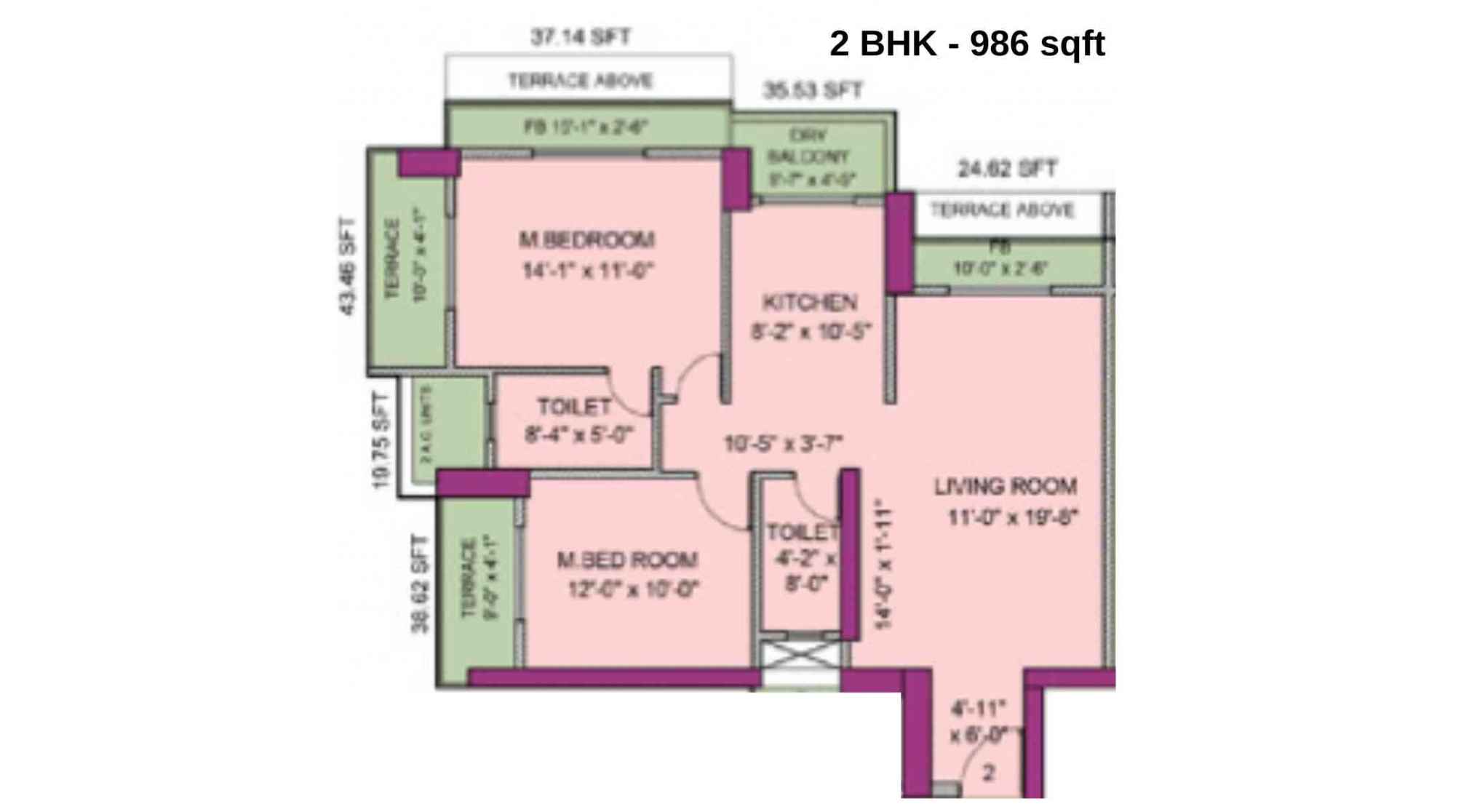 Newa-Bhakti-Park-Floor-Plan-A-B-Wing-Even-2-BHK-986-sqft