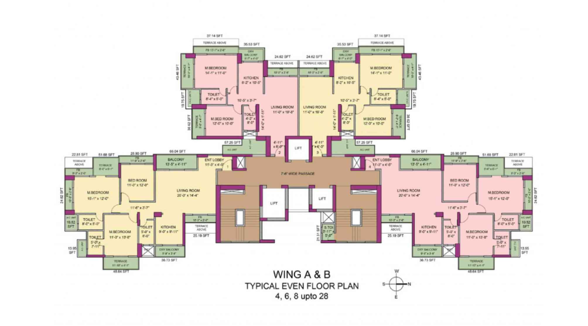 Newa-Bhakti-Park-Floor-Plan-A-B-Wing-Even